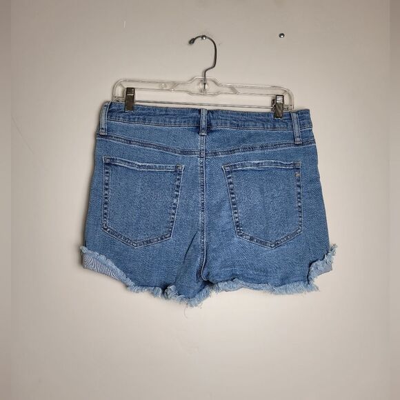 NEW A2 Jean Shorts Fringe Trim Blue 3 Inch Inseam Rockabilly Western Cut Off - Picture 3 of 5